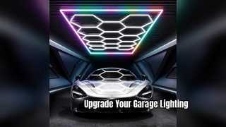 Controllo APP per luce da garage a 14 LED RGB esagonali