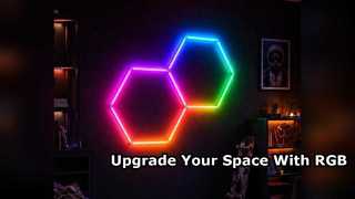 Sistema di soffitto modulare a nido d'ape modulare RGB a luce esagonale a LED che offre opzioni di installazione flessibili per garage, palestre, officine e uffici
