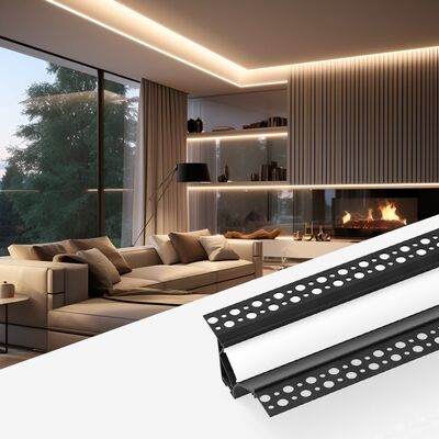 Prezzo buono Lunghezza personalizzata 6063 Aluminum Alloy LED Skirting Board Profilo di estrusione in alluminio con illuminazione integrata in linea