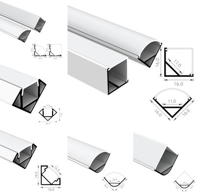 Prezzo buono 6063 T5 Lega di alluminio IP65 Profil di alluminio LED montato in angolo impermeabile per alloggiamento a strisce LED in linea
