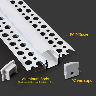La luce messa di alluminio del gesso LED del gesso del muro a secco di profilo del pannello di carta e gesso del LED spoglia il Manica di alluminio con la copertura del PC