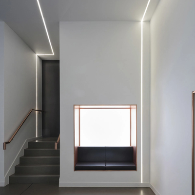 Estrusione 2m 2.5m 3m 6063 profilo del pavimento di T5 W27.5mm LED