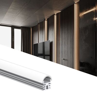 6063 T5 Profilo LED in lega di alluminio con copertura PMMA e ossidazione da sabbiatura per illuminazione a strisce a LED