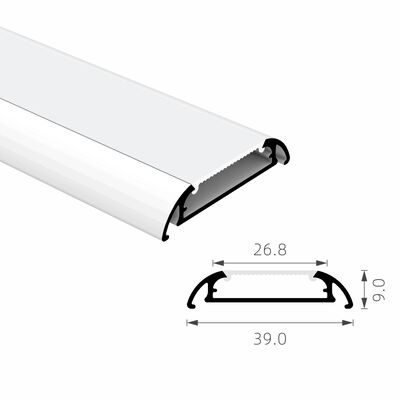 Prezzo buono Profilé en aluminium pour bande LED K19 en alliage d'aluminium 6063, monté en surface, avec couvercle dépoli en PC in linea