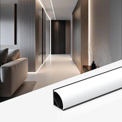 Prezzo buono Profilo LED angolare a 90 gradi con lega di alluminio 6063 T5 e ossidazione sabbiata in dimensioni W16*H16mm in linea