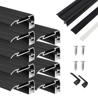 Prezzo buono Profili di LED anodizzati neri 6063-T5 Lega di alluminio W65mm*H27.5mm per illuminazione delle scale in linea
