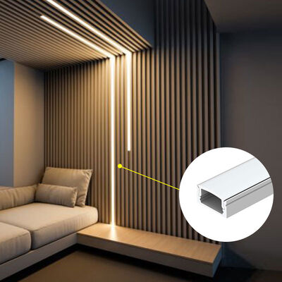 Prezzo buono 6063 T5 Canale a strisce LED in lega di alluminio con copertura diffusa PC per illuminazione lineare montata in superficie In linea