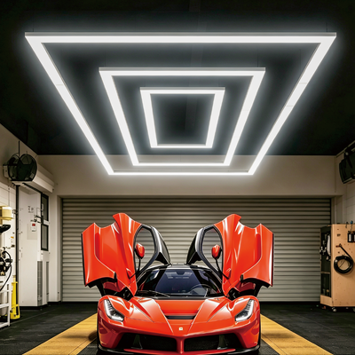 Prezzo buono Sistema modulare a soffitto con luce esagonale a LED da 422W con pannelli a nido d'ape collegabili progettato per garage, palestra, officina e ufficio in linea