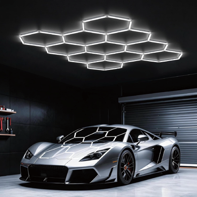 LED Hex Light Hexagon Panel Lighting System Modular Connectable Honeycomb Ceiling Lights For Home Garage Studio Office
