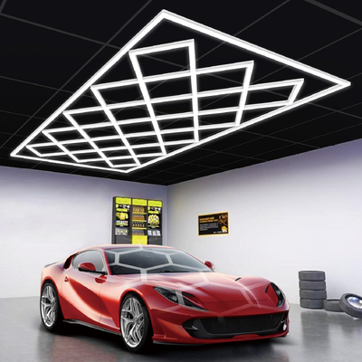 Sistema di illuminazione modulare a soffitto a LED esagonale, pannelli a nido d'ape collegabili per garage, palestra, officina e uffici