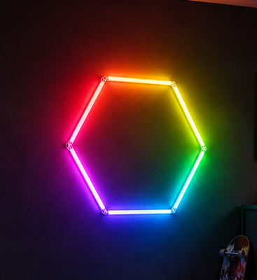 RGB LED Light Esagonale Sistema di illuminazione modulare del soffitto per garage Gym Workshop Office Connectable Honeycomb LED Hex Light Panels