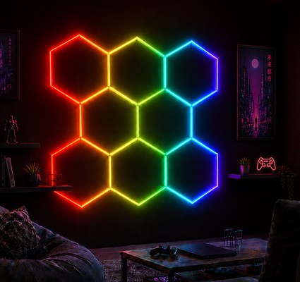 Prezzo buono Modulare LED luce esagonale RGB pannelli di soffitto Honeycomb per l'illuminazione versatile in garage palestra laboratorio e spazi per uffici in linea