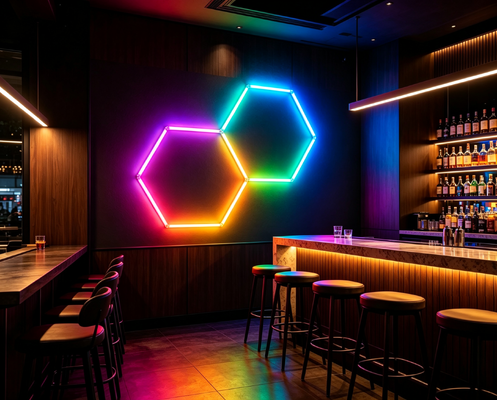 Prezzo buono Sistema di soffitto modulare a nido d'ape modulare RGB a luce esagonale a LED che offre opzioni di installazione flessibili per garage, palestre, officine e uffici In linea