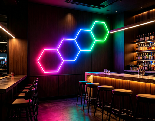 Prezzo buono Pannelli Luminosi Esagonali a LED RGB Modulari a Nido d'Ape Perfetti per Illuminazione e Decorazione di Soffitti in Garage, Palestra, Laboratorio e Ufficio In linea