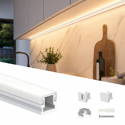 Profilo di alluminio anodizzato della piccola striscia di 8*7.5mm LED con i cappucci protettivi