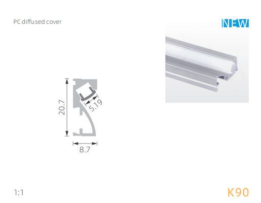 Diffusore del PC PMMA per il lighint lineare LED di profilo di alluminio della parete di 30D