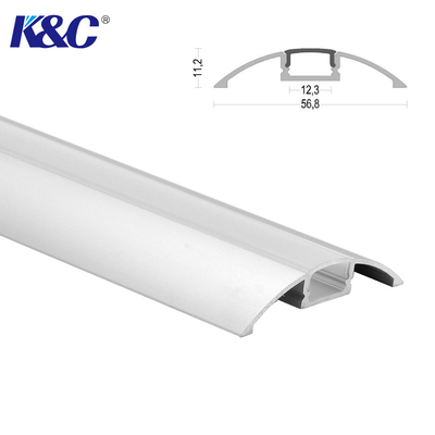 Giro di sollevamento di alluminio glassato di profilo IP20 56.8*11.2mm della striscia di PMMA LED