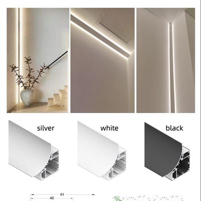 Prezzo buono Profilo angolare in alluminio LED 6063 T5 con copertura diffusore in PC e certificazione ROHS in linea