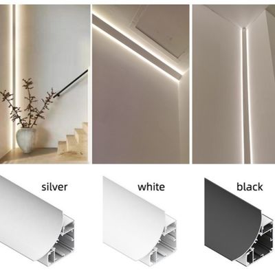 6063 T5 Leggio LED angolo Profilo di alluminio con anodizzazione e PMMA diffusore per l'installazione di strisce LED