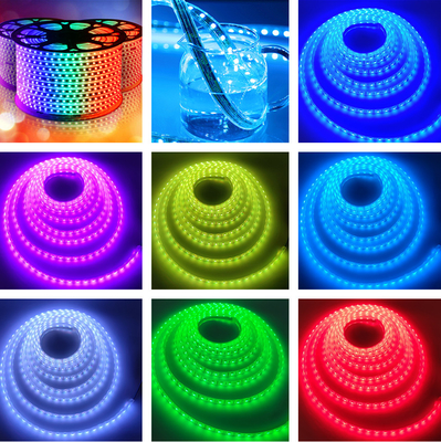 Gel di silice flessibile delle lampade fluorescenti di SMD5050 RGB LED DC24V variopinto 60 LED IP68 impermeabile